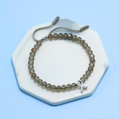 LAMIBEE Bracelet For A Cause, Crystal Bead Bracelet, Awareness Ribbon Bangle Bracelets, Wristbands for Awareness, Protection Surfer String Bracelet for Men, Women in Kuwait