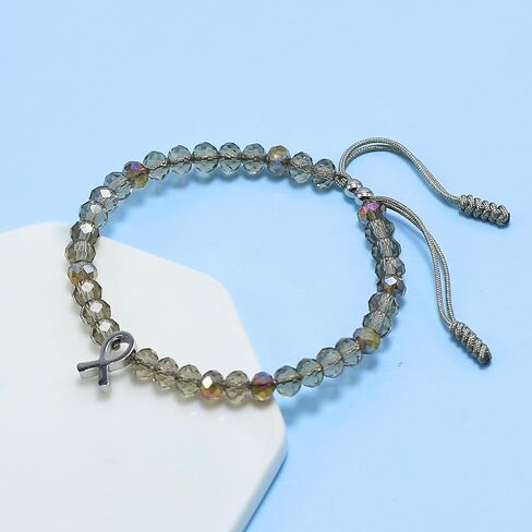 LAMIBEE Bracelet For A Cause, Crystal Bead Bracelet, Awareness Ribbon Bangle Bracelets, Wristbands for Awareness, Protection Surfer String Bracelet for Men, Women in Kuwait