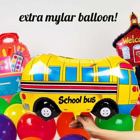 Kozee back to school balloon garland arch kit 120pcs with apple school bus classroom pencil mylar balloon for back to school kid Birthday party decorations in Saudi Arabia