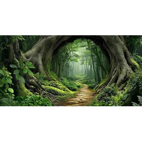 Tree Hole Aquarium Fish Tank Background Tropical Forest Plants Reptile Tank Background 30x18 Inches PVC Glass Container Decoration with Tapes