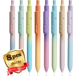 8 Pcs Gel Pens, 0.5mm Quick-dry Black Ink Pens Fine Point Smooth Writing Pens, High-End Series Pens for Journaling Note Taking, Cute Office School Supplies Gifts for Women Men