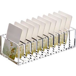 Card Storage Box,Clear Acrylic Card Case with 10-grid,Trading Card Storage,Organize 300 Cards,Card Box Fits for MTG,TCG,TGG,PKM and Sport Cards(10 Slots-V)