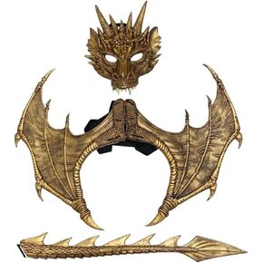 Dragon Cosplay Costumes,Props Wing And Tail Children's Halloween Dress Up Clothes Party Decorations Set
