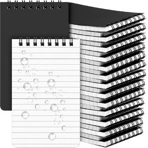 16 حزمة اكتب في دفتر مطار RAIN 3x5 في جميع الأحوال الجوية محمولة جيب مقاومة للماء مؤلف دفتر الحجر مفكرة مقاومة للماء مناسبة للأنشطة في الهواء الطلق المكتبية (أسود)