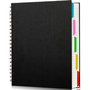 EUSOAR Spiral Lined Notebook, B5 3packs 7.3"x10.2" 120 Pages Black Hardcover Ruled Travel Writing Notebooks Journal, Memo Notepad Sketchbook, Students College Office Business Subject Diary Book