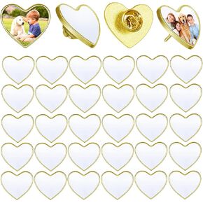 Sublimation Blank Pins DIY Button Badge, Sublimation Silver Blank Base Pins Aluminum Sheet with Butterfly Pin Backs for DIY Craft Jewelry Making Lapel Supplies (Round,Silver,30pcs) in Kuwait