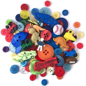 Buttons Galore and More Collection Round Novelty Buttons & Embellishments Based on Variety of Themes, Holidays and Seasons for DIY Crafts, Scrapbooking, Sewing, Cardmaking and other Projects – 50 Pcs