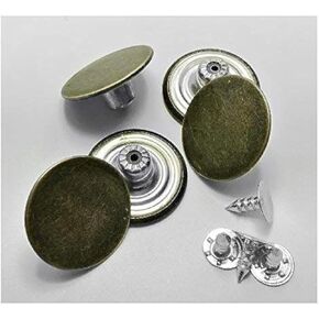 الكل في واحدة من الأزرار الجينز النحاسية الجينز الزر الأزرار snap أزرار الاستبدال مع المسامير (Silver 17mm-10pcs)