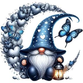 BOHADIY Christmas Gnome Diamond Art Kits for Adults DIY Full Drill Moon Diamond Painting for Beginner Butterfly 5D Gem Art Suitable for Home Wall Decoration Gifts12x12 Inch