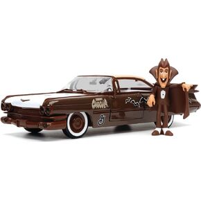 Jada 1959 Cadillac Coupe DeVille Brown and White with Graphics and Count Chocula Diecast Figurine Hollywood Rides Series 1/24 Diecast Model Car