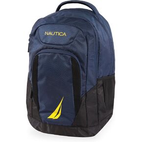 NAUTICA Sail Laptop Backpack, Navy/Yellow, One Size