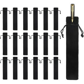 100 Pieces Velvet Pen Pouch Black Drawstring Pen Bag Black Pencil Case Pen Bag Soft Single Pen Sleeve Holder Home Decor Products for Student Adult Gifts School Office Business Supplies