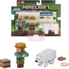 Mattel Minecraft Action Figures & Accessories 2-Packs, 3.25-inch Scale with Pixelated Design, Collectible Toy Set (Characters May Vary)