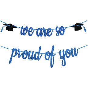 Gexolenu Red We are So Proud of You, Class of 2025 Graduation Theme Party Decoration Banner, Congrats Grad Banner, Black Glitter Graduation Banner, 2025 Black Congratulations Grad Party Decorations