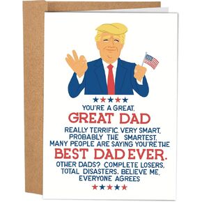Sleazy Greetings Donald Trump Funny Father's Day Card | Funny Birthday Card For Dad | Trump Greatest Dad Ever Card