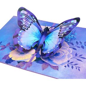 Ribbli Butterfly Birthday Card - 3D Pop Up Card,Morpho Butterfly Card,Mothers Day Card, Anniversary,Thinking Of You,Get Well,Butterfly Gifts For Her,Women,Wife,Daughter,Girl,Mom,Girlfriend