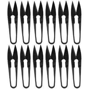 12Pcs 4 Inch Sewing Scissors Set,U-shaped Trimming Nipper,Yarn Lightweight Thread Cutter,Portable Mini Embroidery Snips
