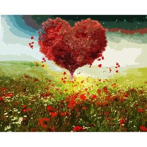 YIYUE Paint by Number for Adults Beginner, DIY Gift Canvas Painting Kits for Boys and Girls, Flower Oil Painting Kit, DIY Acrylic Paint Adult Crafts for Gift Home Wall 16x20inch, No.20