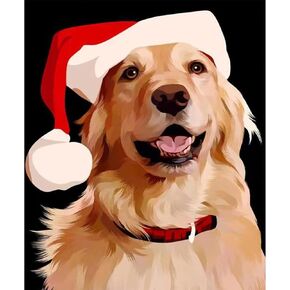 YIYUE Paint by Number for Adults Beginner, DIY Gift Canvas Painting Kits for Boys and Girls, Dog Oil Painting Kit, DIY Acrylic Paint Adult Crafts for Gift Home Wall 16x20inch, No.5