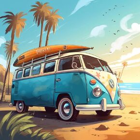 YIYUE Paint by Number for Adults Beginner, DIY Gift Canvas Painting Kits for Boys Girls, Car Oil Painting Kit, DIY Acrylic Paint Adult Crafts for Gift Home Wall 16x20inch, No.1