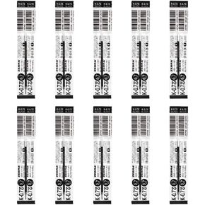 Zebra B-BR-6A-K-BK Oil-Based Ballpoint Pen Refill, Jim Knock, K-0.7 Core, Black, 10 Pieces