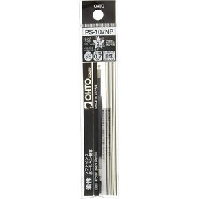 Auto Ballpoint Pen Refill, Oil-Based, 0.03 inch (0.7 mm), Box of 5 PS-107NP Black/5P