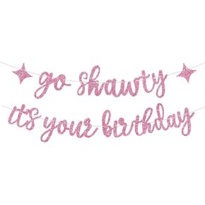 Silver Go Shawty It's Your Birthday Banner ，Hip Hop Theme Birthday Party Decoration - Pre-Strung - No DIY- Glitter Happy Birthday Sign Garland for 30th Man Women Photo Props Party Supply