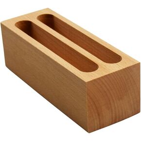 Enyuwlcm Wood Desktop Business Card Card For Desk Cute Business Card Display Stand for Office Home مع فتحتين