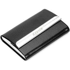 Business Card Case,Leather Business Card Holder, Personalized Business Card Holder,Custom Card Holder,Wallet (Black)