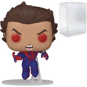 POP Marvel: Spider-Man: Across The Spider-Verse - Unmasked Spider- Man 2099 Funko Vinyl Figure (Bundled with Compatible Box Protector Case), Multicolor, 3.75 inches