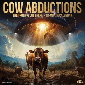 Willow Creek Press Cow Abductions Monthly 2025 Wall Calendar (12" x 12")