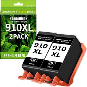 Remanufactured Ink Cartridge Replacement for HP 910XL 910 XL to use with HP OfficeJet Pro 8025e 8028e 8035e 8025 8028 8035 OfficeJet 8015e 8022e 8015 8022 Printers-(2 Pack Black)