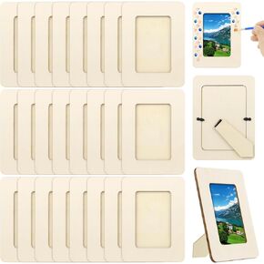 Lnrueg 36PCS Unfinished Wooden Craft Frames, 3 x 5 in Wooden Craft Frames,Picture Frames to Decorate，Paintable Picture Frames for DIY Projects, School Crafts, and Home Decorations