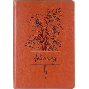 Birth Month Flower Leather Journal Notebook Birthday Gift Notebook Month Floral Writing Diary Flower Lover Gift (Rose-June)