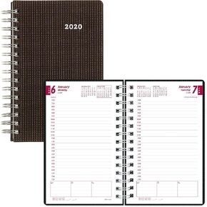Brownline® 2025 DuraFlex Daily/Monthly Planner, Appointment Book, 12 Months, January to December, Twin-Wire Binding, 8" x 5", Black (CB634V.BLK-25)