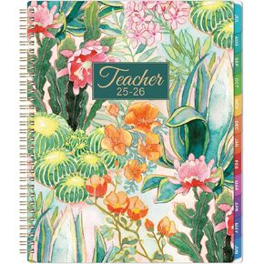 2025-2026 Teacher Planner - July 2025 to June 2026, 8.5" x 11", Teacher Lesson Planner 2025-2026, Lesson Plan Book for Teachers with Colourful Monthly Tabs, Back Pocket