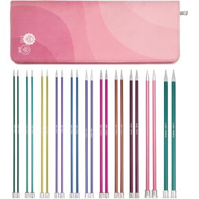 KnitPro Zing Deluxe Single Pointed Needle Set 10" (25cm) | 8 US Size (1.5 to 10)