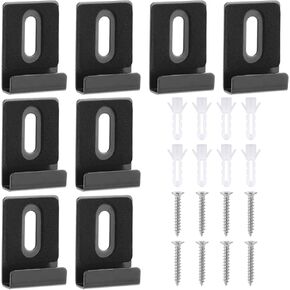 8pcs مقاطع مرآة للمعادن الثقيلة - طقم شماعات تصاعد الجدار مع مسامير ، ومقاطع تجنيب قناة واسعة للمرايا بدون إطار ، وبلاط الجدار ، وعروض بيلبورد (أسود) in Kuwait