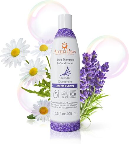 Dog Shampoo and Conditioner - Aromatic Tearless Shampoo for Cleansing, Grooming, and Conditioning - Moisturizing Shampoo for Dogs and Puppies - Lavender Chamomile 13.5 oz in Saudi Arabia