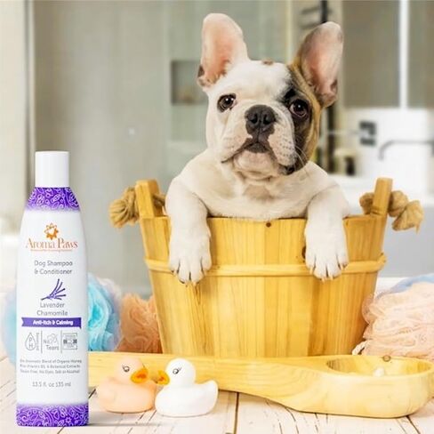Dog Shampoo and Conditioner - Aromatic Tearless Shampoo for Cleansing, Grooming, and Conditioning - Moisturizing Shampoo for Dogs and Puppies - Lavender Chamomile 13.5 oz in Saudi Arabia