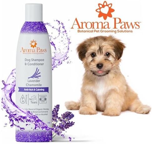 Dog Shampoo and Conditioner - Aromatic Tearless Shampoo for Cleansing, Grooming, and Conditioning - Moisturizing Shampoo for Dogs and Puppies - Lavender Chamomile 13.5 oz in Saudi Arabia
