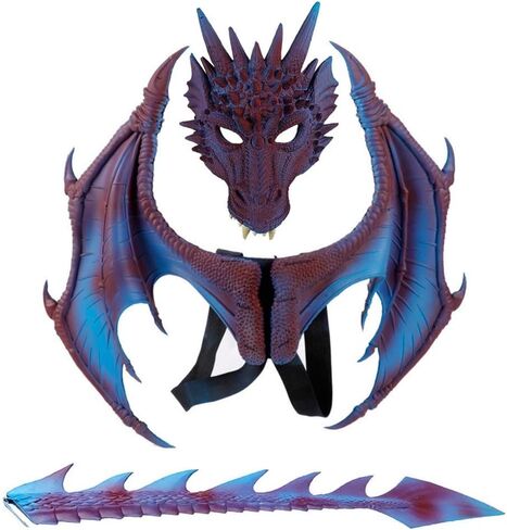 أزياء Dragon Cosplay ، جناح الدعائم وذيل الأطفال في عيد الهالوين. in Saudi Arabia