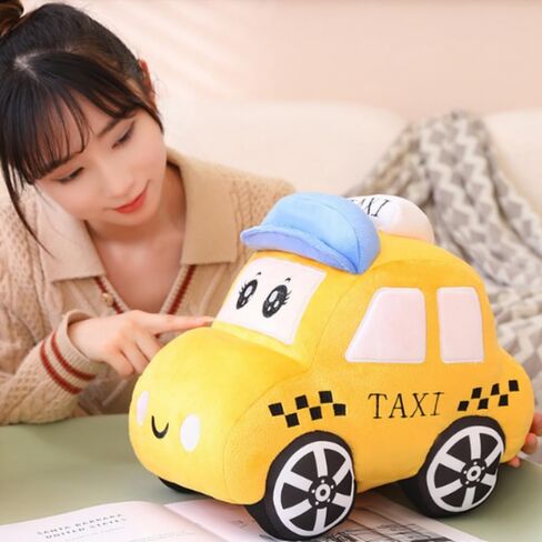 Car Stuffed Toy,11.8""/30cm Soft Taxi Plush Toy/Police Car Stuffed ToyStuffed Car Plush Pillow Toy,Gifts for Kids or Birthday Party (Taxi), Blue Or Yellow in Kuwait