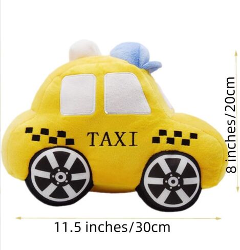 Car Stuffed Toy,11.8""/30cm Soft Taxi Plush Toy/Police Car Stuffed ToyStuffed Car Plush Pillow Toy,Gifts for Kids or Birthday Party (Taxi), Blue Or Yellow in Kuwait