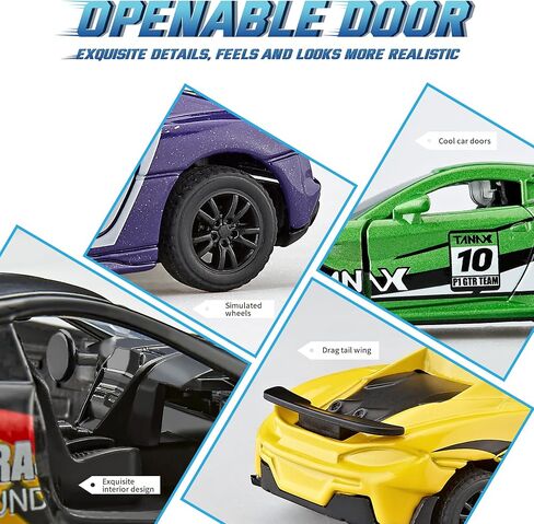 سيارات لعبة Kidami Die-Cast Metal Toy مجموعة من 5 أبواب مقبولة ، وسحب السيارة ، وحزمة هدايا للأطفال (سيارة رسمية) in Kuwait