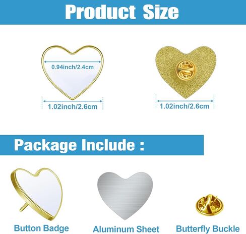شارة زر DIY ، دبابيس فارغة ، تسامي الفضة الفضة ، دبابيس قاعدة الألومنيوم مع ظهور الفراشة الدبوس لمجوهرات مصنوعة من طية صدر الازليح (مربعة ، ذهبية ، 30 ٪) in Kuwait