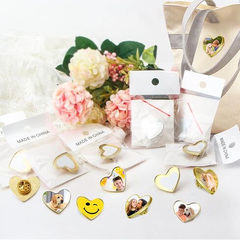 شارة زر DIY ، دبابيس فارغة ، تسامي الفضة الفضة ، دبابيس قاعدة الألومنيوم مع ظهور الفراشة الدبوس لمجوهرات مصنوعة من طية صدر الازليح (مربعة ، ذهبية ، 30 ٪) in Kuwait