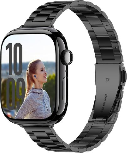 iiteeology سوار من الفولاذ المقاوم للصدأ متوافق مع سوار ساعة Apple 49 مم 45 مم 44 مم 42 مم 41 مم 40 مم 38 مم، حزام معدني رفيع للنساء لساعة Apple Ultra 2/Ultra Series 9/8/7/6/5/4 in Saudi Arabia