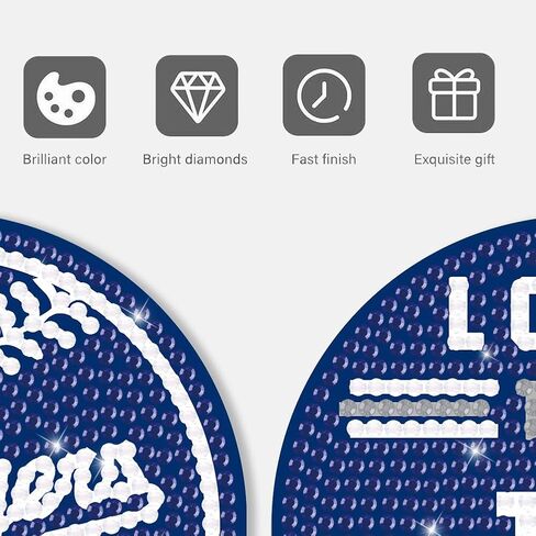 8 Pcs Baseball Diamond Art Coasters Kits with Holder, Diamond Painting Coaster Kits DIY Crafts for Adults Diamond Art Painting Kits Supplies for Los Angeles Gift in Saudi Arabia