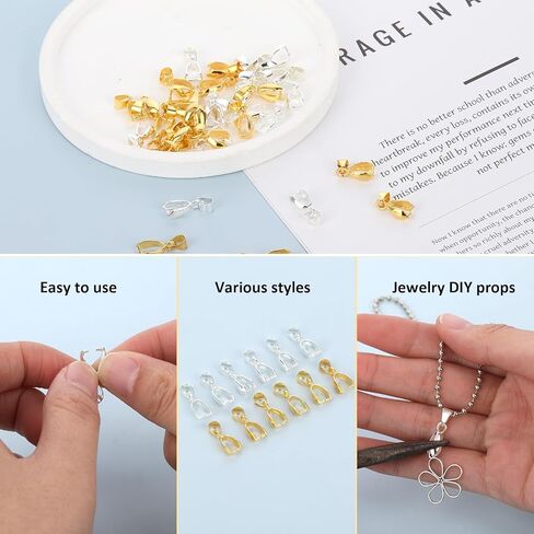 60 PCS بكفائع قرص للمعلقات الموصلات المشبك الفضية والذهب الكفالة لصنع المجوهرات صنع موصل المجوهرات قلادة من أجل القلادة سحر DIY CRAFT in Kuwait
